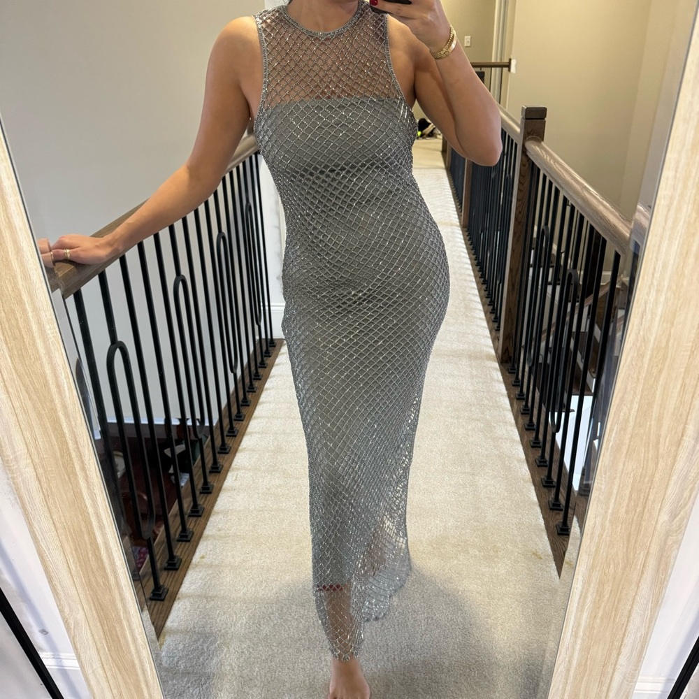 Zara sequin mesh dress